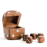 Handmade Wood Dice Box with Dice (Silver) - Starbase 505