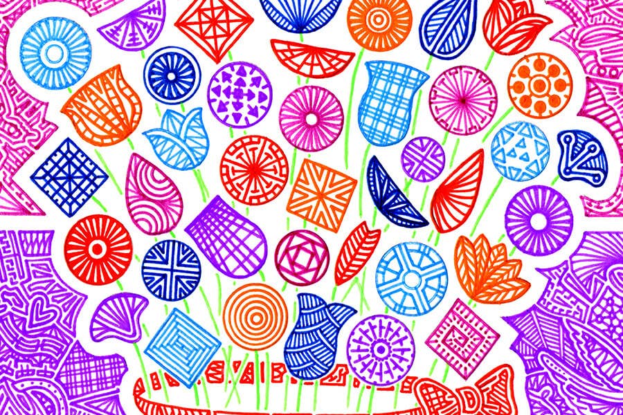 Puzzle Packs - Gregg Visintainer - Flower Doodles - Starbase 505
